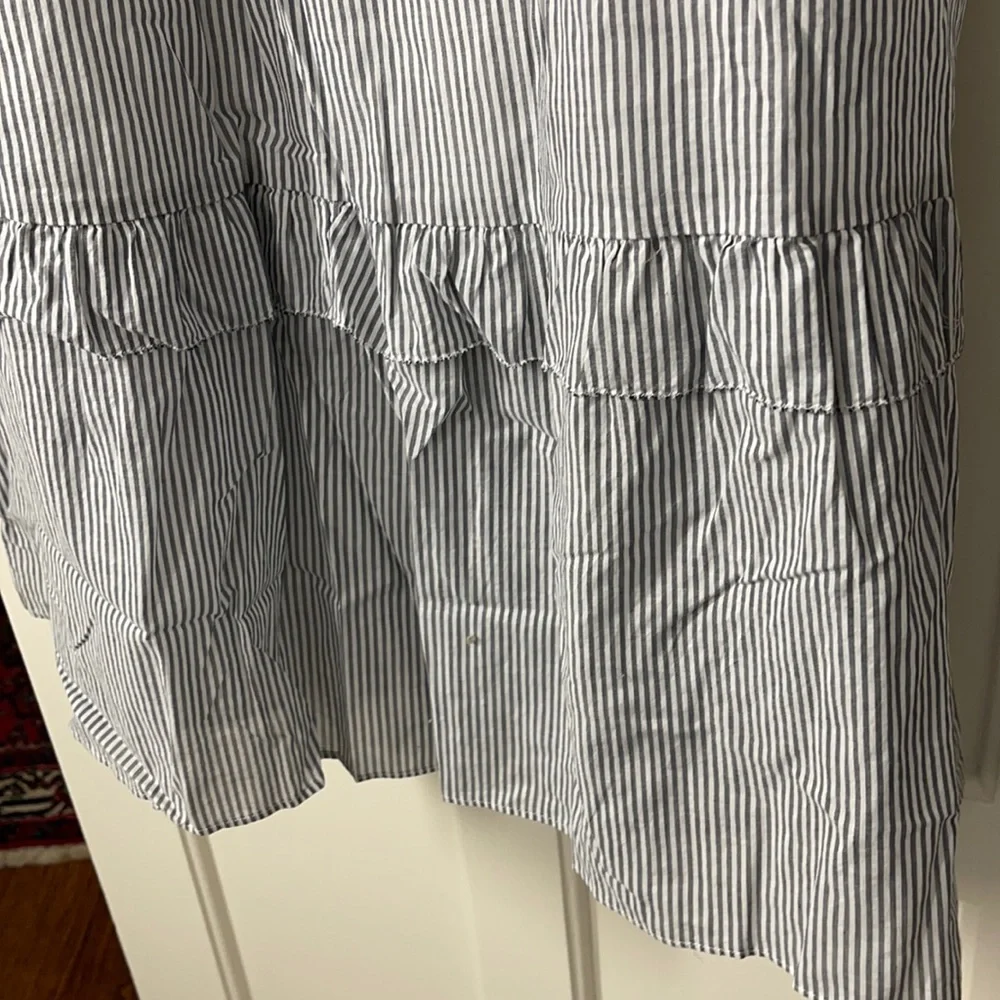 J.Crew Ruffle-sleeve cotton voile dress in stripe AX318